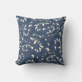 ZierDamask White Blue Floral Kissen