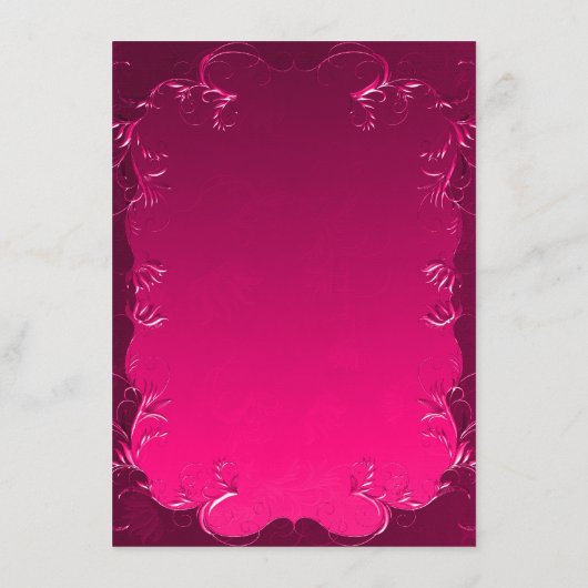 Zierdamaske-Wirbel Rosa Hochzeitssaison Begleitkarte (Rückseite)