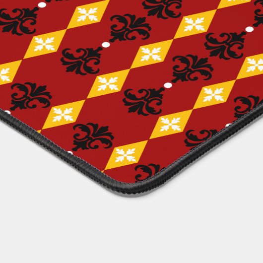 Zierdamastreifen Schreibtischunterlage (Ecke)