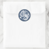 Zierdrache Runder Aufkleber (Tasche)
