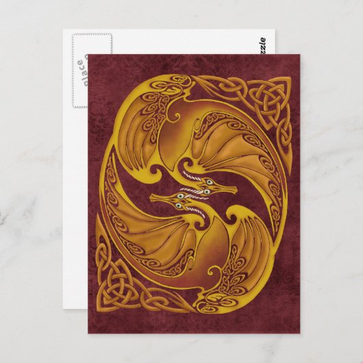 Zierdrachen Postkarte (Vorne/Hinten)