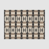 Zierelegantes Schwarz-Beige Geometrisches Muster Seidenpapier (Vorderseite)