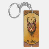 Ziereleganz: Ein Portrait einer Katze. Schlüsselanhänger (Vorderseite links)