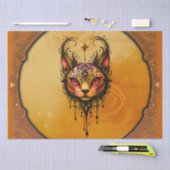 Ziereleganz: Ein Portrait einer Katze. Seidenpapier (Handwerk)