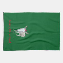 Zieren Sie den Esel mit einem roten Bogen Handtuch