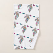 Zierfedern im Boho-Stil hängen Badhandtuch Set (Handtuch)