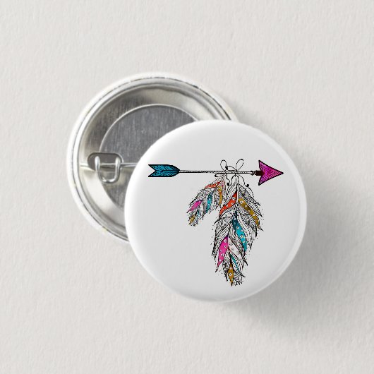 Zierfedern im bohobischen Stil hängen Button (Vorne & Hinten)