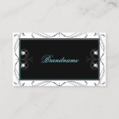 Zierfeine Schwarz-weiße Seidenraupe Verziert Visitenkarte (Vorderseite)