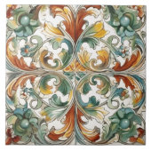 Zierfliesen mit Blumenmuster Fliese (Vorderseite)