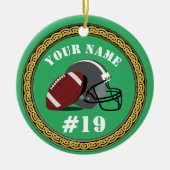 Zierfußball - Name und Nummer hinzufügen Keramik Ornament (Vorne)