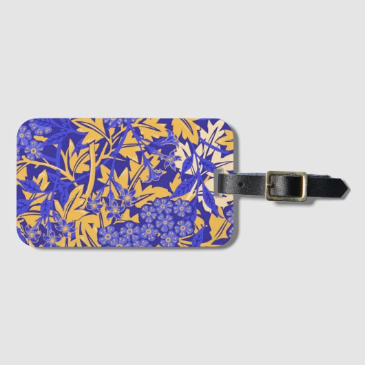 Ziergelb und blau gepäckanhänger (Vorderseite (Horizontal))