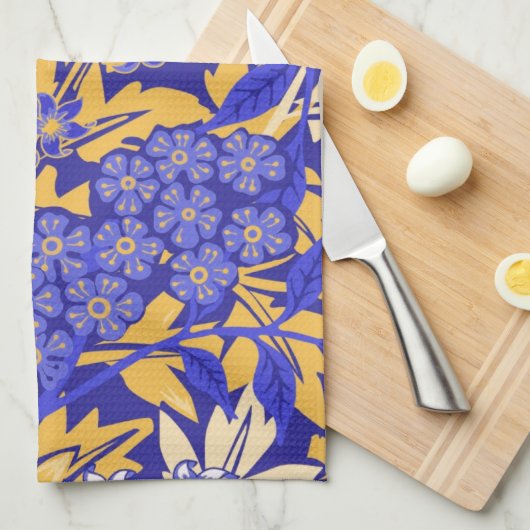 Ziergelb und blau geschirrtuch (Viertel Falte)