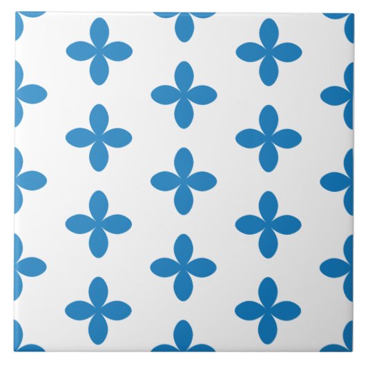 Ziergeometrisch Vintages blaues Muster. Fliese (Vorderseite)