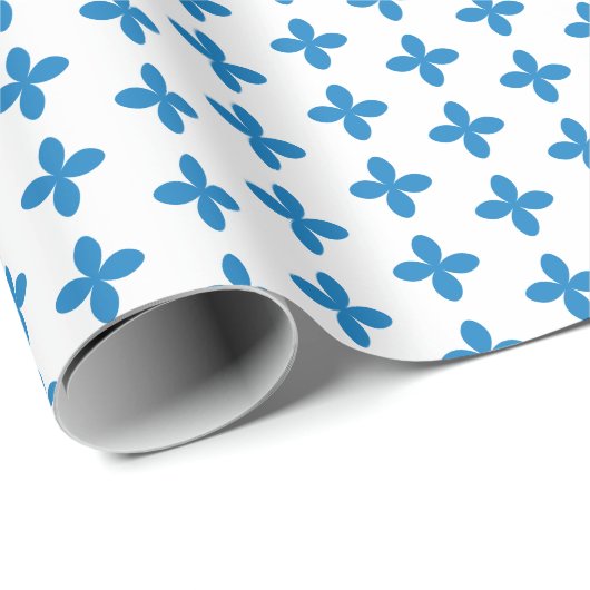 Ziergeometrisch Vintages blaues Muster. Geschenkpapier (Rolleneckpunkt)