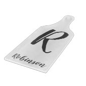 Zierglas-Schneidbrett-Paddel - Monogramm Schneidebrett (Ecke)