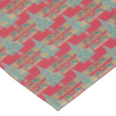 Zierglocken und rote Bogen auf Baum-Weihnachten Tischdecke (Schrägansicht)