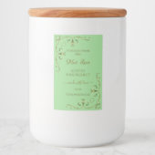 Ziergoldene Ecken zeigen grüne Produktkennzeichnun Lebensmitteletikett (Vorderseite)