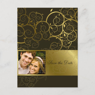 Ziergoldspirale Save the Date Postkarte