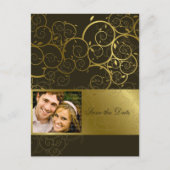 Ziergoldspirale Save the Date Postkarte (Vorderseite)