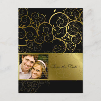 Ziergoldspirale Save the Date Postkarte