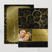Ziergoldspirale Save the Date Postkarte (Vorne/Hinten)