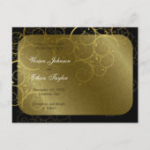 Ziergoldspirale Save the Date Postkarte (Rückseite)