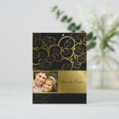 Ziergoldspirale Save the Date Postkarte (Stehend Vorderseite)