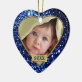 Zierhörner (blau) Foto Rahmen-Ornament Keramikornament (Links)