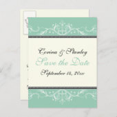 Zierjade, Elfenbeinhochzeit Sichern Sie das Datum Ankündigungspostkarte (Vorne/Hinten)