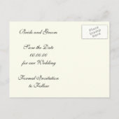 Zierjade, Elfenbeinhochzeit Sichern Sie das Datum Ankündigungspostkarte (Rückseite)