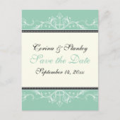 Zierjade, Elfenbeinhochzeit Sichern Sie das Datum Ankündigungspostkarte (Vorderseite)