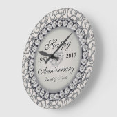 Zierjubiläum-Monogramm Große Wanduhr (Winkel)