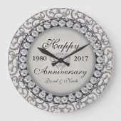 Zierjubiläum-Monogramm Große Wanduhr (Vorderseite)