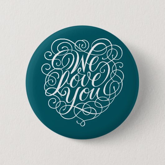 Zierkalligrafie-Design mit Wir Liebe Y Button (Vorderseite)