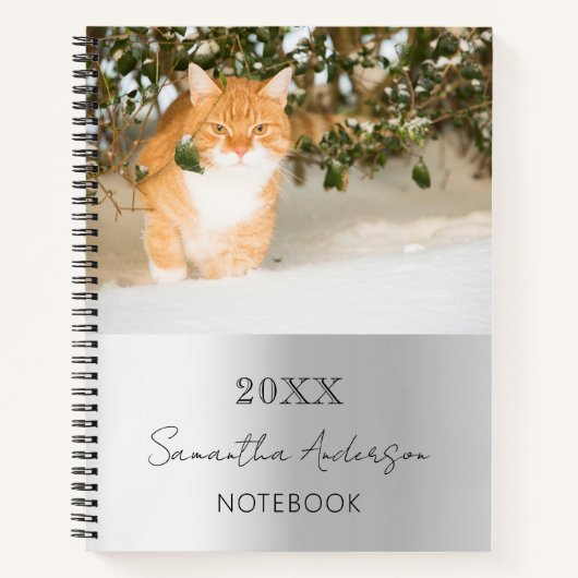 Zierkatze, Foto, silber Notizblock (Vorderseite)