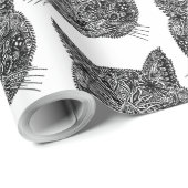 Zierkatze Geschenkpapier (Rolleneckpunkt)