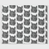 Zierkatze Geschenkpapier (Flach)