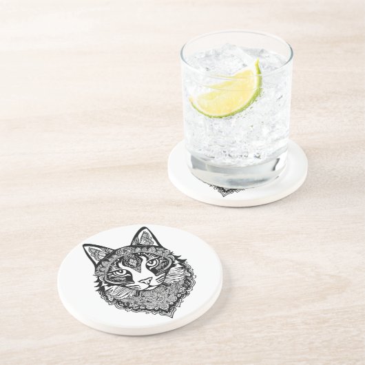 Zierkatze Getränkeuntersetzer (Seite)