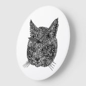 Zierkatze Große Wanduhr (Winkel)