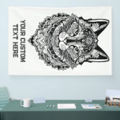 Zierkatze mit benutzerdefiniertem Text Banner (Messe)