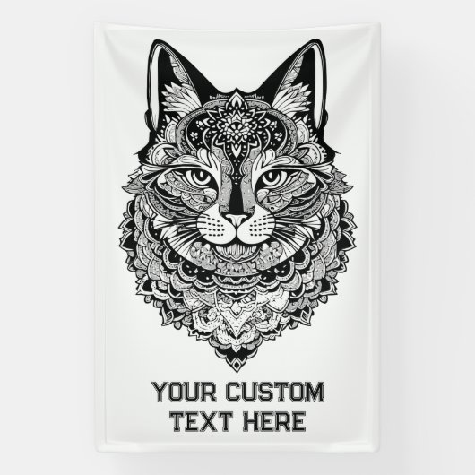 Zierkatze mit benutzerdefiniertem Text Banner (Vertikal)