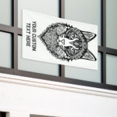 Zierkatze mit benutzerdefiniertem Text Banner (Äußeres Gebäude)