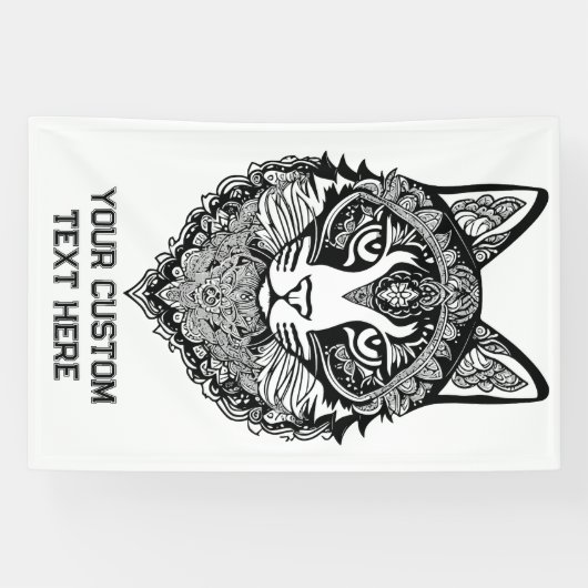 Zierkatze mit benutzerdefiniertem Text Banner (Horizontal)