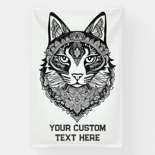 Zierkatze mit benutzerdefiniertem Text Banner (Vertikal)