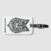 Zierkatze mit benutzerdefiniertem Text Gepäckanhänger (Vorderseite (Horizontal))