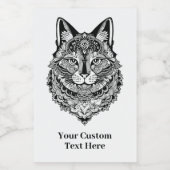 Zierkatze mit benutzerdefiniertem Text Lebensmitteletikett (Einzelnes Label)