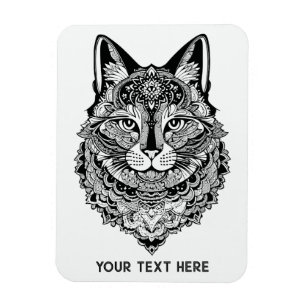 Zierkatze mit benutzerdefiniertem Text Magnet