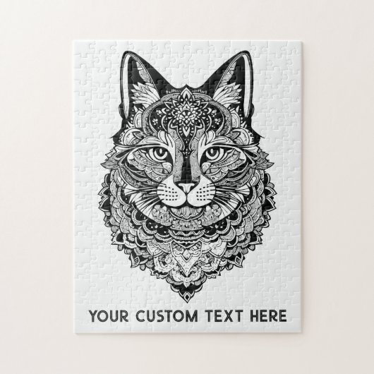 Zierkatze mit benutzerdefiniertem Text Puzzle (Vertikal)