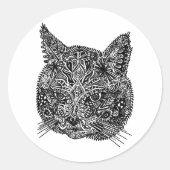 Zierkatze Runder Aufkleber (Vorderseite)