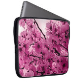 Zierkirschzweige Lila stilisiert Laptopschutzhülle (Vorne Rechts)